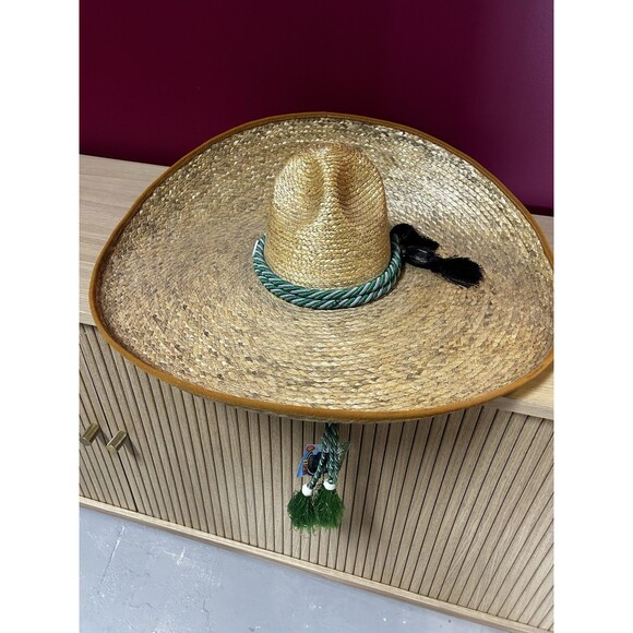 Vtg FidePal24" Sombrero Hat Mexican Vaquero Made In Sahuayo Mexico Size 7 3/8